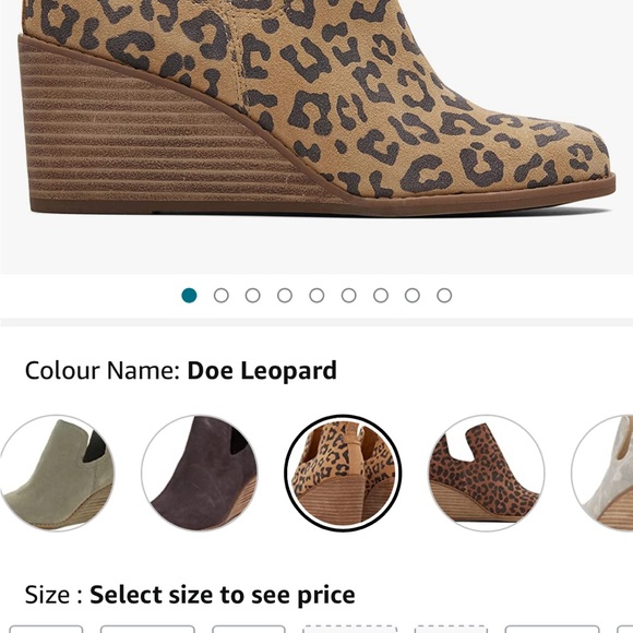 Tom’s kallie Ortholite comfort foam ankle boots Leopard print suede size 7.5 NEW - Picture 4 of 16